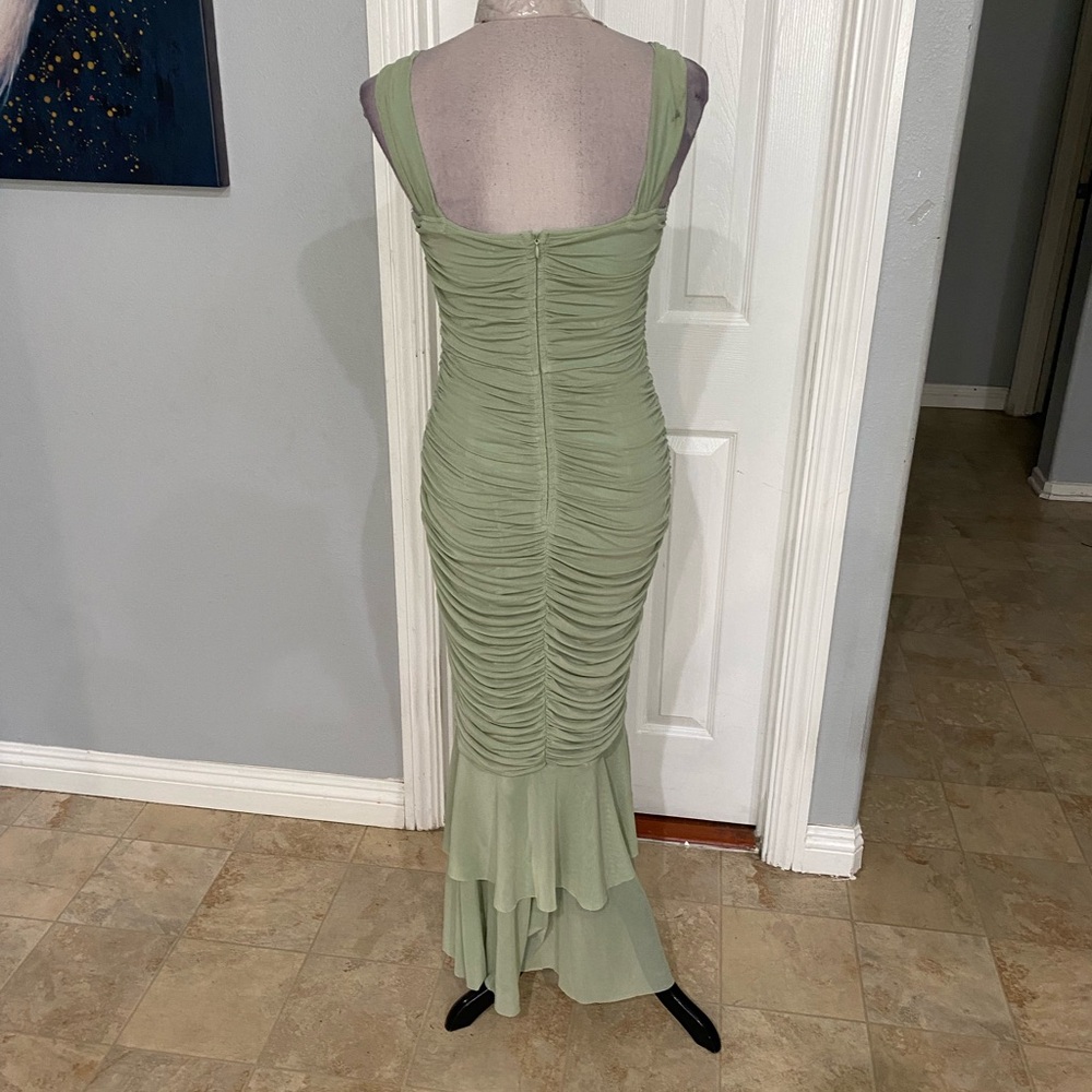 Chic Mint Ruched Maxi Dress - Picture 8 of 9